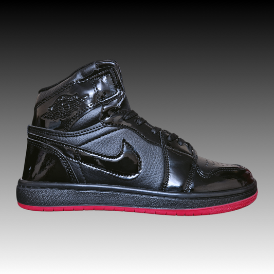 Tenis Nike Jordan Retro 1 High Charol Negro Rojo