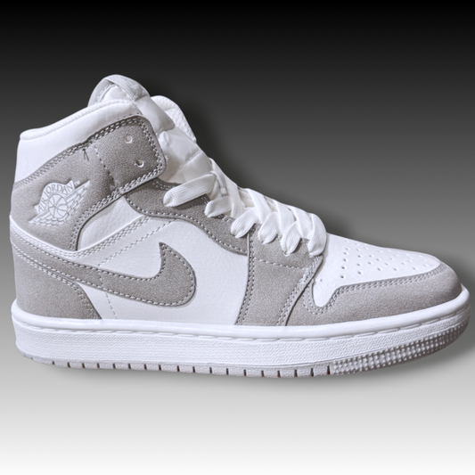 Tenis Nike Jordan Retro 1 High Gris/Blanco Gamuza (Top Quality